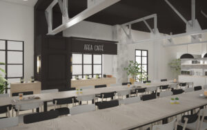 3D render visualizzazioni grafiche arredo soluzioni d'arredo rendering showroom locali ristorante restaurant arredamento milano genova torino roma