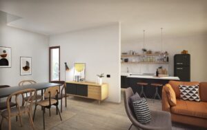 3D render visualizzazioni grafiche arredo soluzioni d'arredo rendering showroom design casa sala cucina